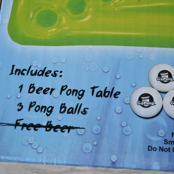 Go Pong Beer Pong Pool Pong Floating Table 6ft Long - Picture 3 of 4